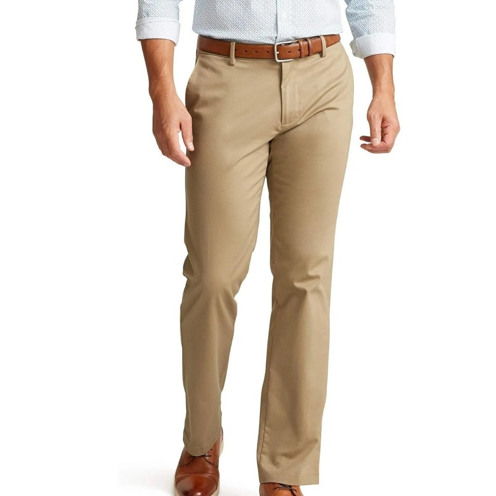 NWT Dockers Signature Khaki Pants Men's 34x32 Tan Cotton Classic Fit